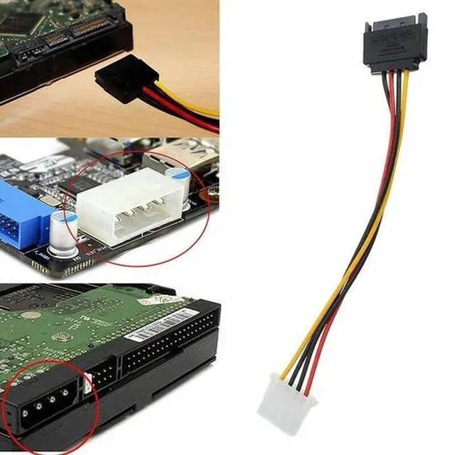 Alt view image 2 of 6 - Male Female 4-pin Power Drive Adapter adaptor Cable to Molex IDE SATA 15-pin 1PC