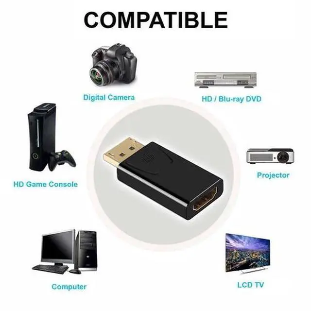 Alt view image 6 of 7 - Display Port Male to HDMI Male Female Adapter Converter DisplayPort DP to HDMI
