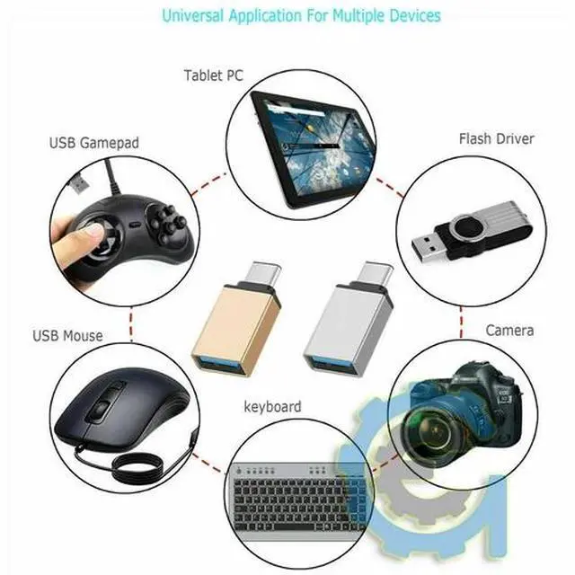 Alt view image 2 of 4 - 3-Pack USB-C 3.1 Male to USB A Female Adapter Converter OTG Type C Android Phone