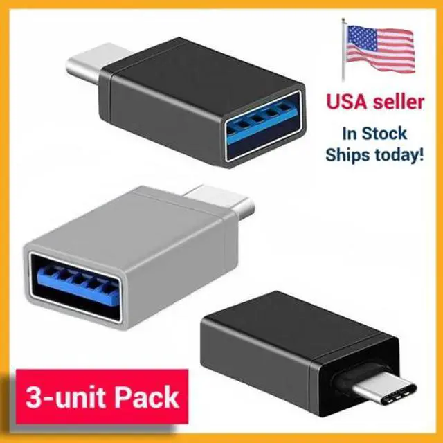 Alt view image 3 of 4 - 3-Pack USB-C 3.1 Male to USB A Female Adapter Converter OTG Type C Android Phone