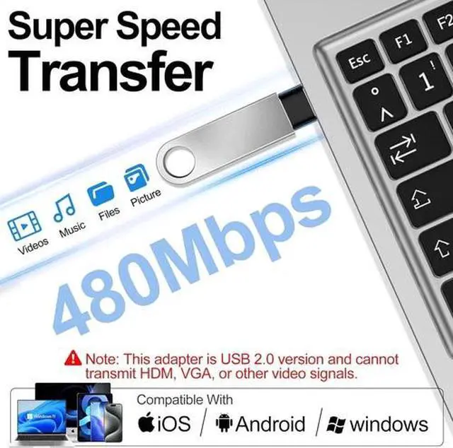 Alt view image 6 of 7 - 4 PACK USB to USB C Adapter Type-C Female to A Male OTG Converter Car Charger US