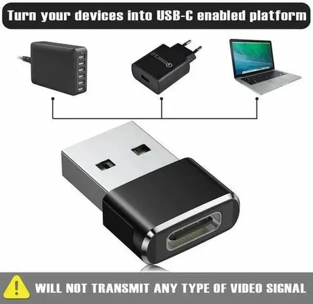 Alt view image 7 of 7 - 4 PACK USB to USB C Adapter Type-C Female to A Male OTG Converter Car Charger US