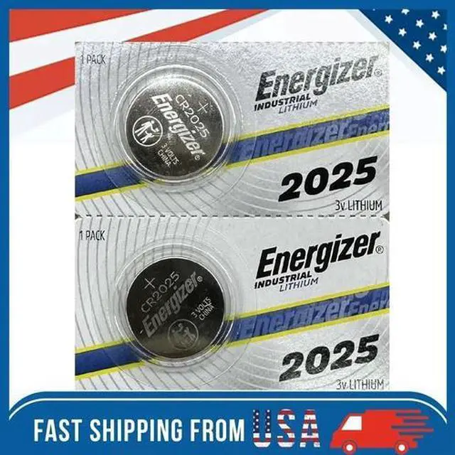 Alt view image 2 of 3 - 2 Pieces Fresh Energizer ECR CR 2025 Lithium 3V Coin Cell Battery CR2025 ECR2025