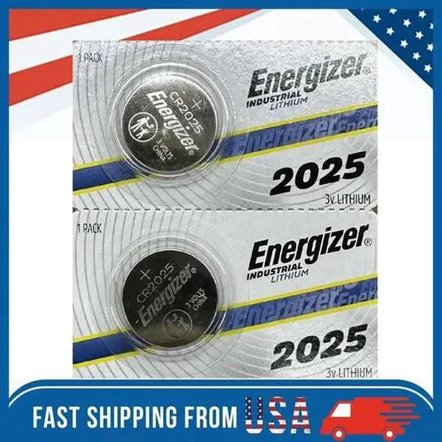 Alt view image 3 of 3 - 2 Pieces Fresh Energizer ECR CR 2025 Lithium 3V Coin Cell Battery CR2025 ECR2025