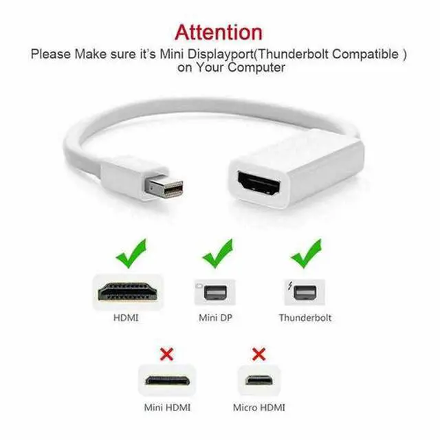 Alt view image 4 of 6 - Mini DisplayPort Thunderbolt To HDMI Adapter For Microsoft Surface Pro 1 2 3 4