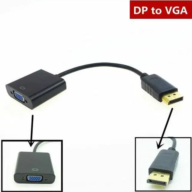 Alt view image 3 of 7 - Display Port DP to VGA Adapter Cable cord 1080P for laptop desktop Game Monitor