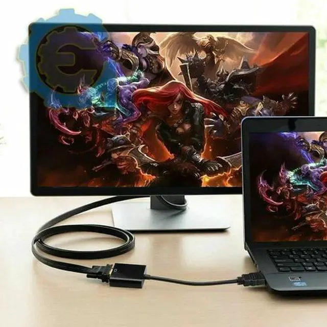 Alt view image 2 of 7 - Display Port DP to VGA Adapter Cable cord 1080P for laptop desktop Game Monitor