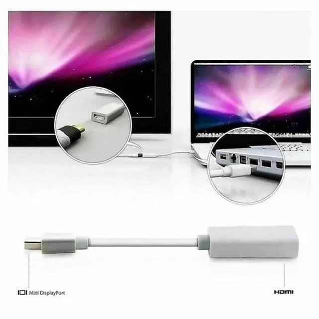 Alt view image 3 of 6 - Mini Display Port DP Thunderbolt to HDMI Adapter Cable For Laptop Desktop PC