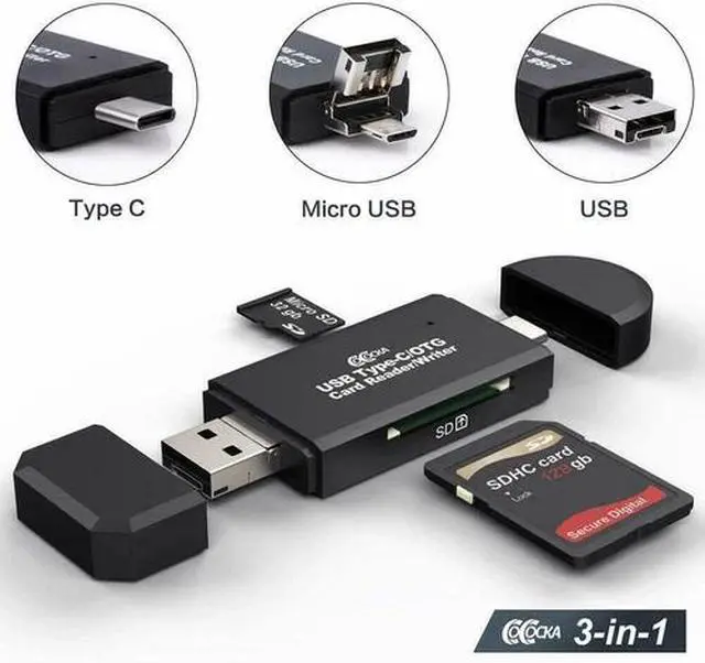 Alt view image 2 of 7 - Card Reader USB 3.0 Type C Micro SD TF OTG Smart Memory Adapter Laptop Computer