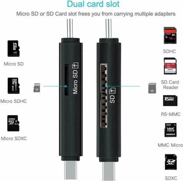 Alt view image 4 of 7 - Card Reader USB 3.0 Type C Micro SD TF OTG Smart Memory Adapter Laptop Computer