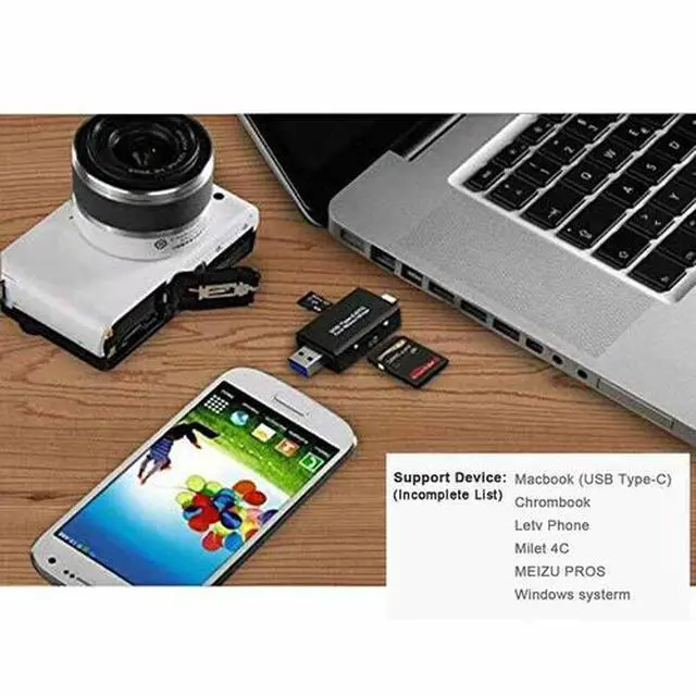 Alt view image 6 of 7 - Card Reader USB 3.0 Type C Micro SD TF OTG Smart Memory Adapter Laptop Computer