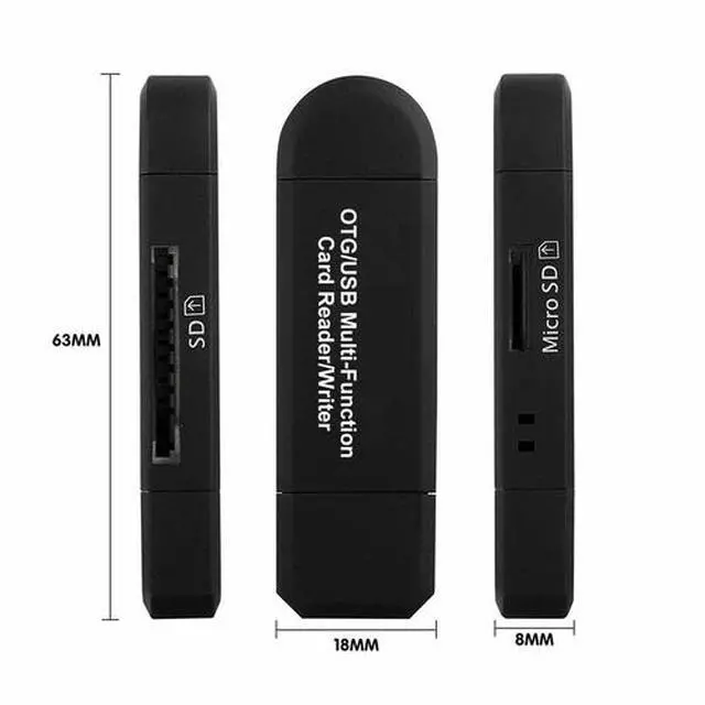 Alt view image 5 of 7 - Micro USB OTG to USB 2.0 Adapter SD/Micro SD Card Reader With Standard USB Male