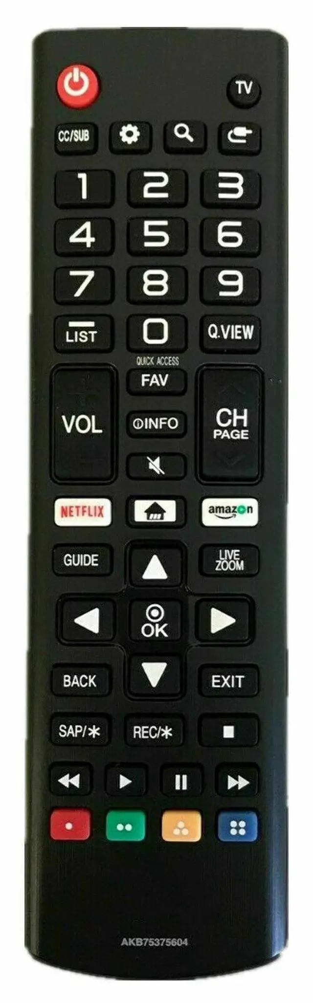 Main image of Universal TV Remote AKB75095307 for Smart TV Netflix Amazon sub AKB75375604