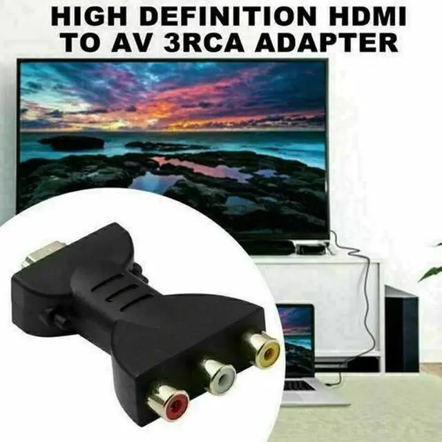 Alt view image 6 of 7 - HDMI Male to 3 RCA Female Composite AV Video Audio Adapter Converter for TV PC