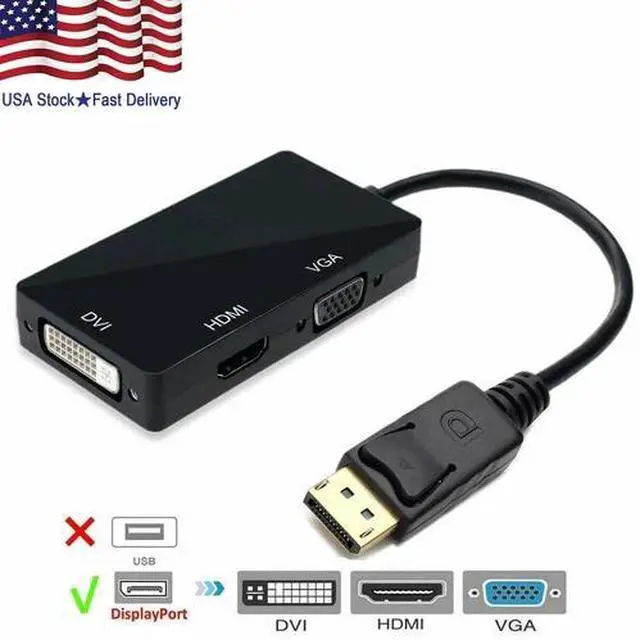 Main image of 3 In 1 Displayport DP Male To HDMI/DVI/VGA Female Adapter Converter Cable 1080P