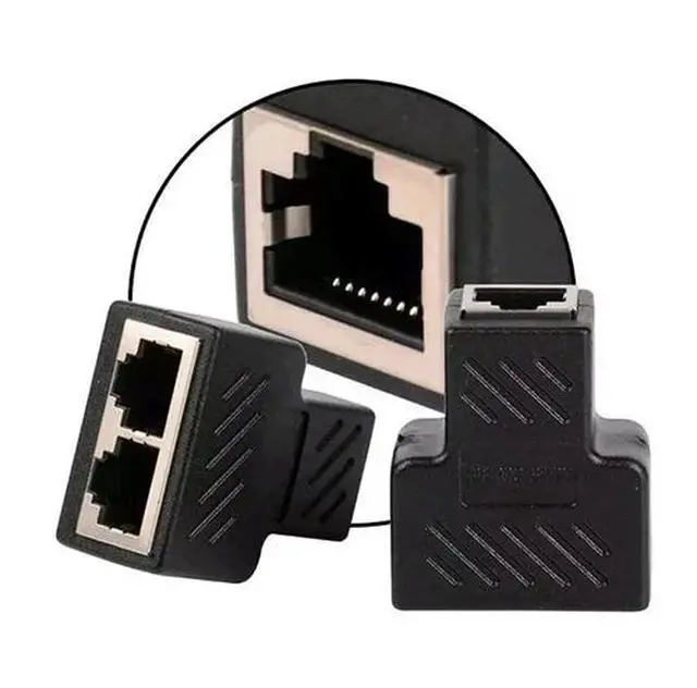 Alt view image 5 of 7 - RJ45 Splitter Adapter 1 to 2 Ways Dual Female Port CAT6/5/7 LAN Ethernet Cable