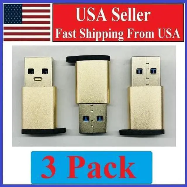 Main image of 3 PACK USB C 3.1 Type C Female to USB 3.0 Type A Male Port Converter Adapter GLD