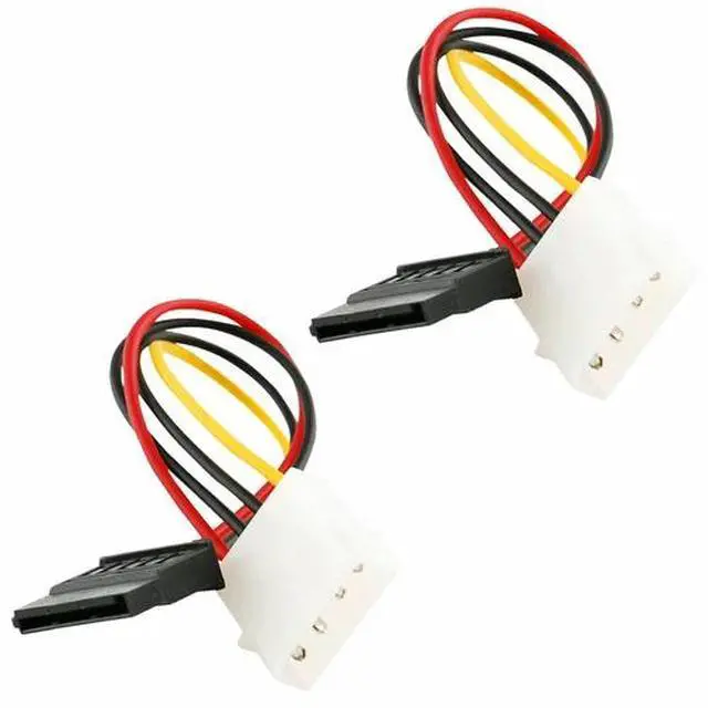 Alt view image 3 of 3 - 2 x IDE/Molex 4-Pin Male To Serial ATA SATA 15-Pin Female Power Adapter Cable