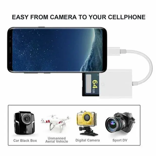Alt view image 2 of 7 - USB C SD Card Reader Type-C to SD Card Camera Reader Adapter for Android