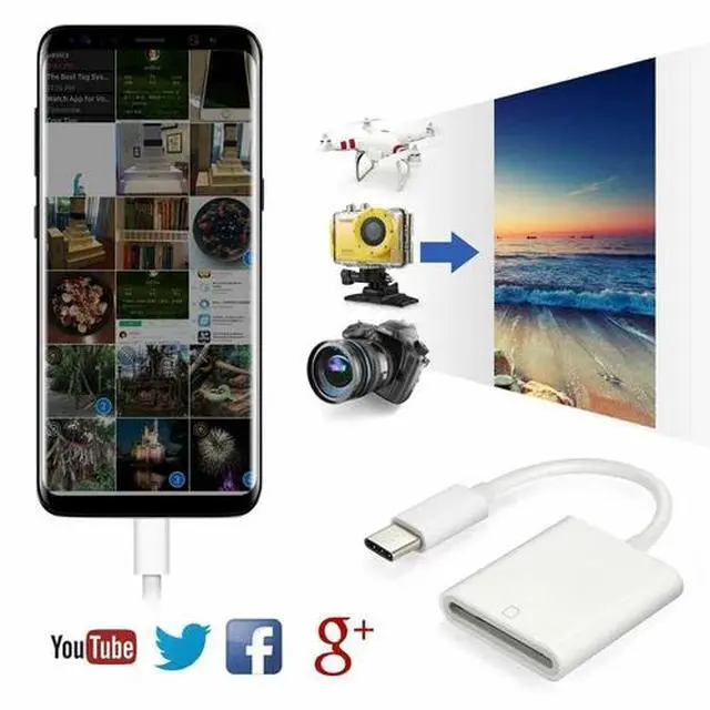 Alt view image 4 of 7 - USB C SD Card Reader Type-C to SD Card Camera Reader Adapter for Android