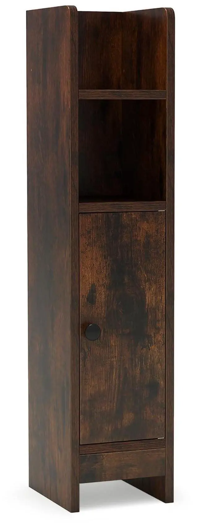 Main image of SPORFIT Small Bathroom Storage Cabinet w/Door, Rustic Brown