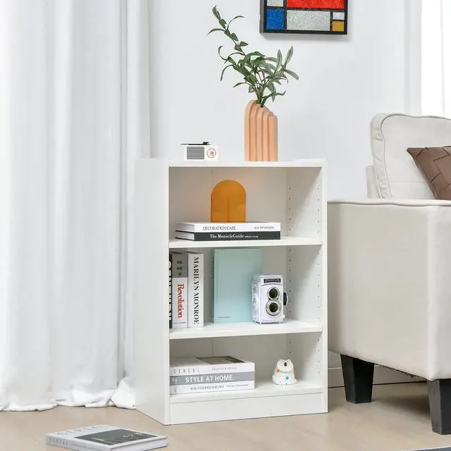 Alt view image 2 of 7 - SPORFIT Bookshelf, 3-Tier Open Wooden Bookcase