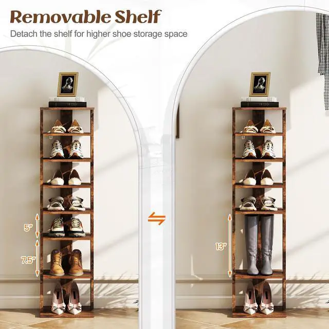 Alt view image 4 of 7 - SPORFIT 8-Tier Vertical Shoe Rack