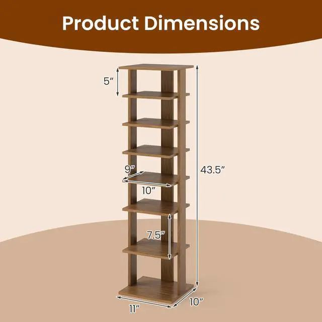 Alt view image 7 of 7 - SPORFIT 8-Tier Vertical Shoe Rack