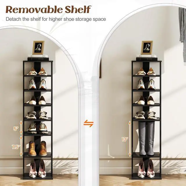 Alt view image 4 of 7 - SPORFIT 8-Tier Vertical Shoe Rack