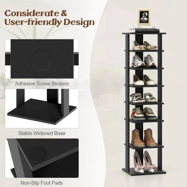 Alt view image 7 of 7 - SPORFIT 8-Tier Vertical Shoe Rack