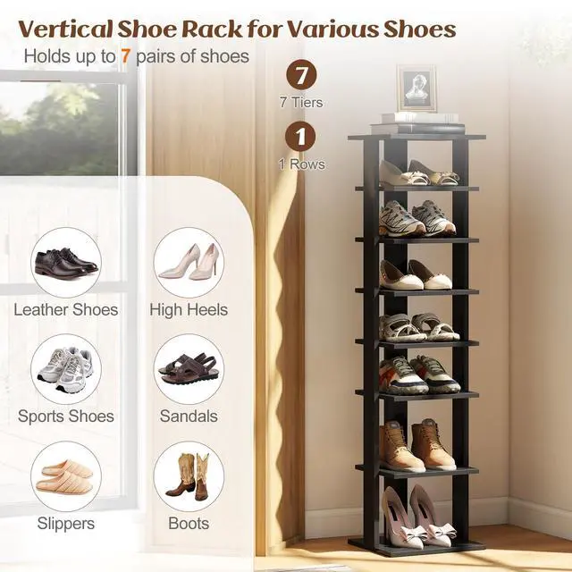 Alt view image 5 of 7 - SPORFIT 8-Tier Vertical Shoe Rack