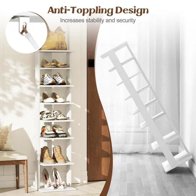 Alt view image 6 of 7 - SPORFIT 8-Tier Vertical Shoe Rack