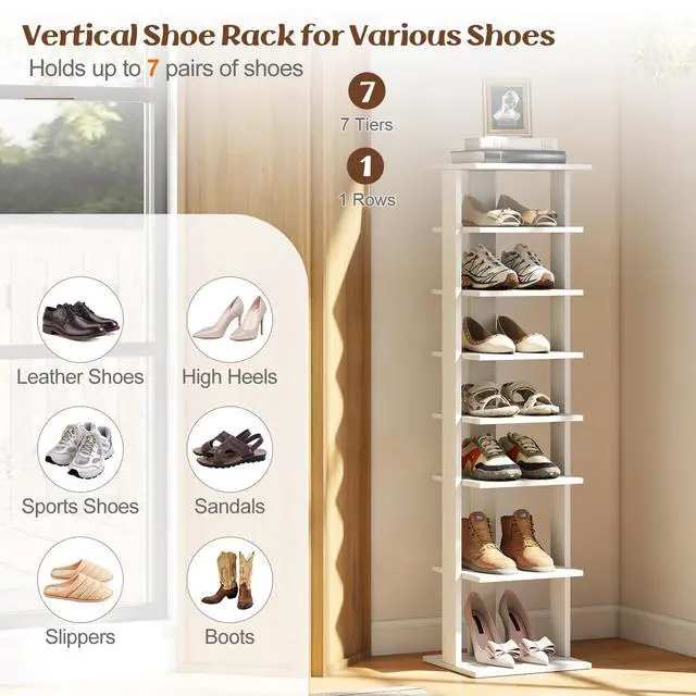Alt view image 5 of 7 - SPORFIT 8-Tier Vertical Shoe Rack