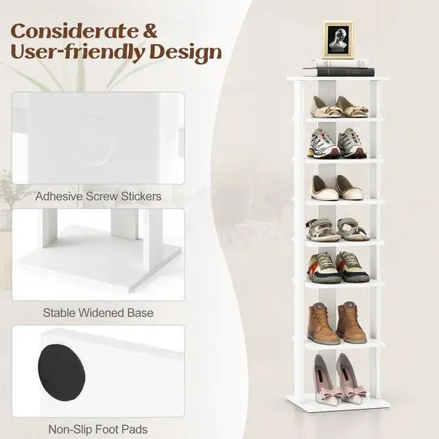Alt view image 7 of 7 - SPORFIT 8-Tier Vertical Shoe Rack