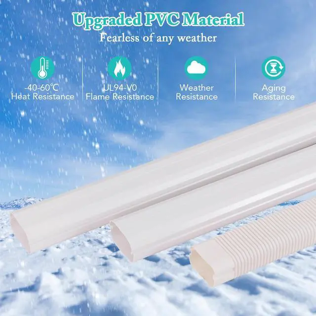 Alt view image 2 of 7 - ARLIME 4" 10FT Mini Split Line Set Cover, Decorative Line Set Cover Kit