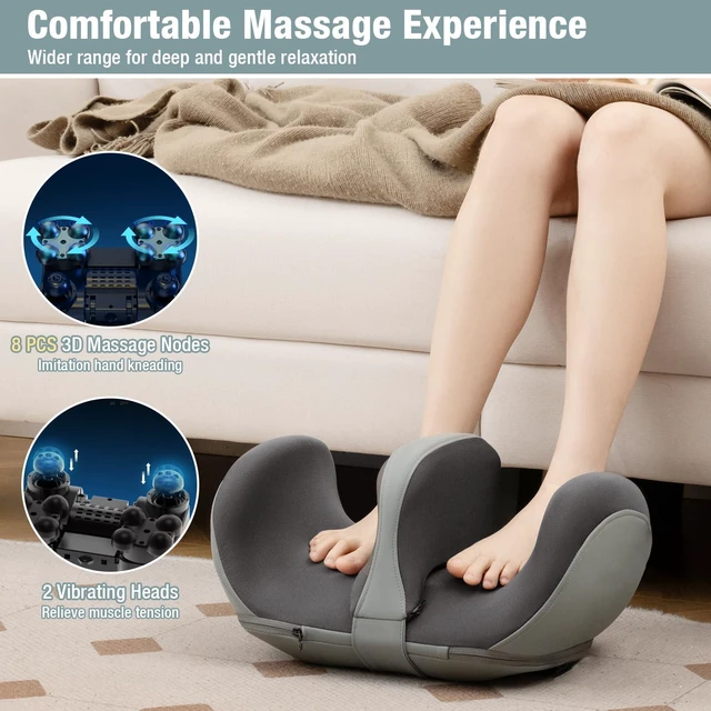 Alt view image 4 of 7 - ARLIME Foot Massager with Heat, Electric Deep Kneading Waist Massager with Vibration for Pain Relief Blood Circulation, Foot and Calf Massage Gifts