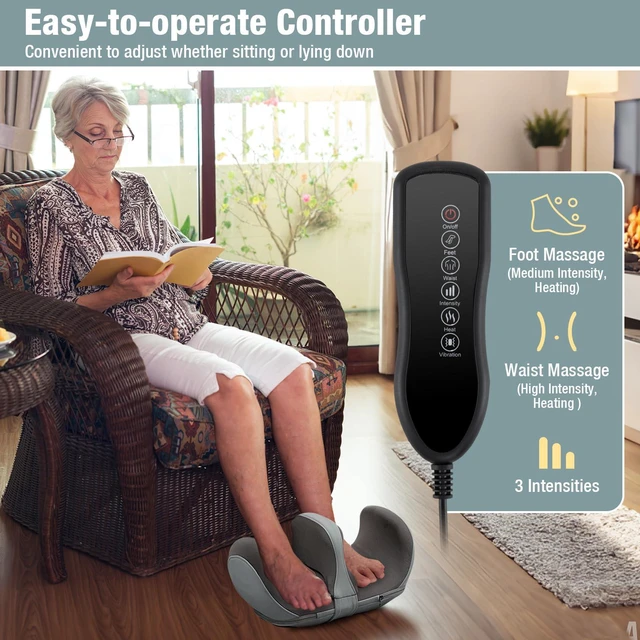 Alt view image 6 of 7 - ARLIME Foot Massager with Heat, Electric Deep Kneading Waist Massager with Vibration for Pain Relief Blood Circulation, Foot and Calf Massage Gifts