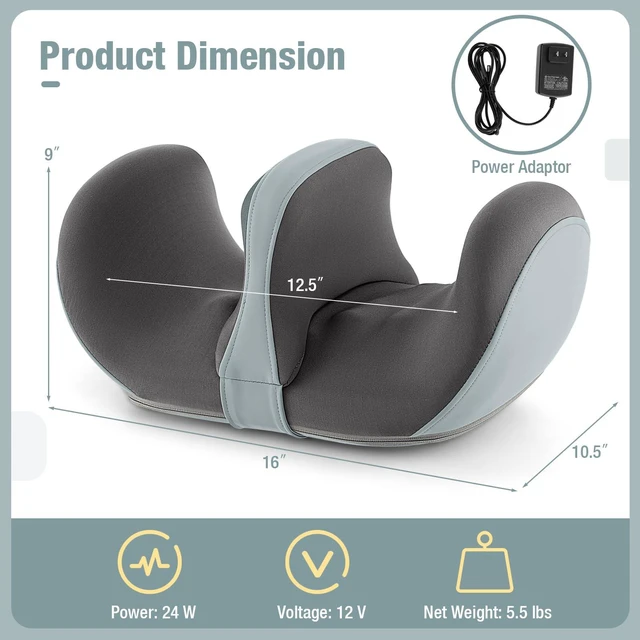 Alt view image 7 of 7 - ARLIME Foot Massager with Heat, Electric Deep Kneading Waist Massager with Vibration for Pain Relief Blood Circulation, Foot and Calf Massage Gifts