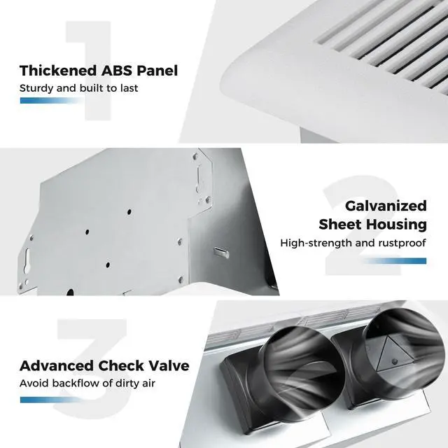 Alt view image 4 of 7 - ARLIME Bathroom Exhaust Fan, 80 CFM Ceiling Mount Exhaust Ventilation Fan