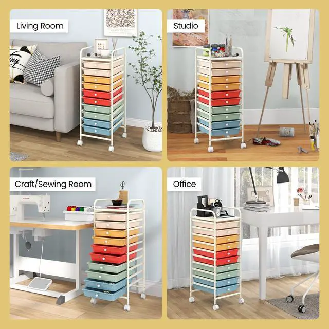 Alt view image 7 of 7 - ARLIME 10-Drawer Storage Cart, 10 Drawer Trolley