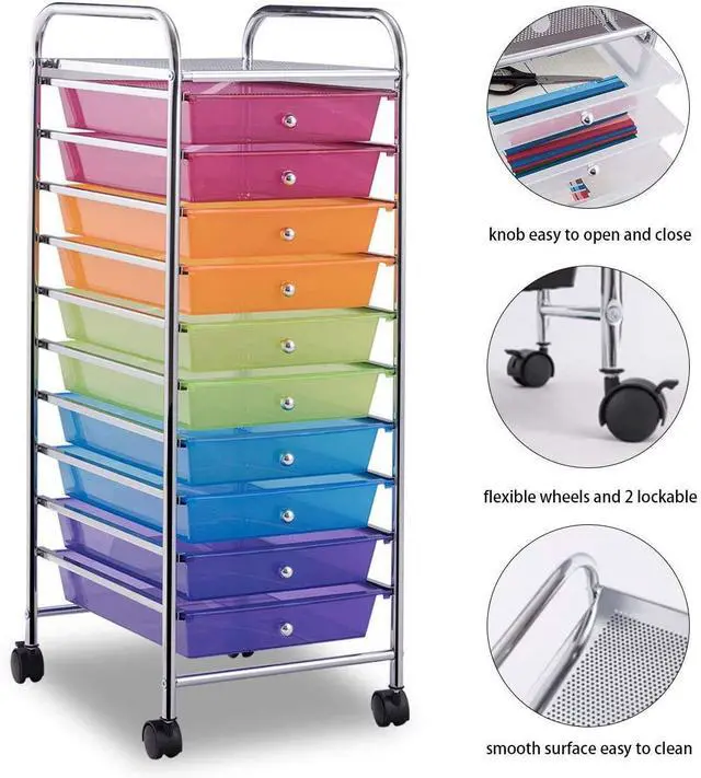 Alt view image 3 of 7 - ARLIME 10-Drawer Storage Cart, 10 Drawer Trolley
