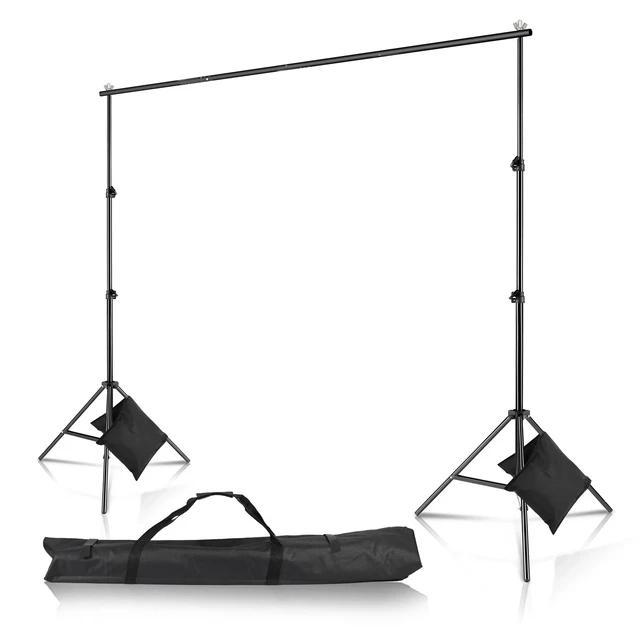 Alt view image 2 of 7 - Photography Photo Background Backdrop Support Stand Kit 2*3m/6.5*10ft Black