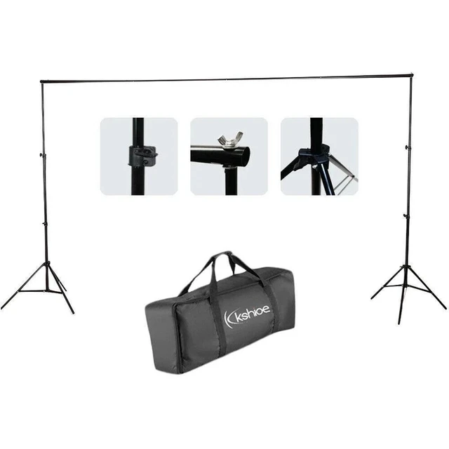 Alt view image 4 of 7 - Photography Photo Background Backdrop Support Stand Kit 2*3m/6.5*10ft Black