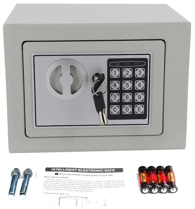 Alt view image 5 of 6 - 9" Electronic Safe Security Box Gun Money Home Hotel Office Wall Cabinet White