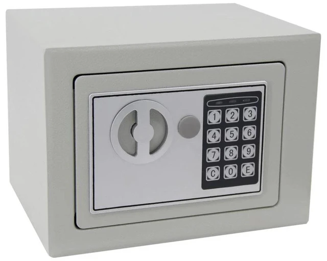 Alt view image 2 of 6 - 9" Electronic Safe Security Box Gun Money Home Hotel Office Wall Cabinet White