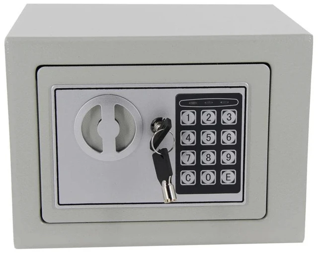 Main image of 9" Electronic Safe Security Box Gun Money Home Hotel Office Wall Cabinet White