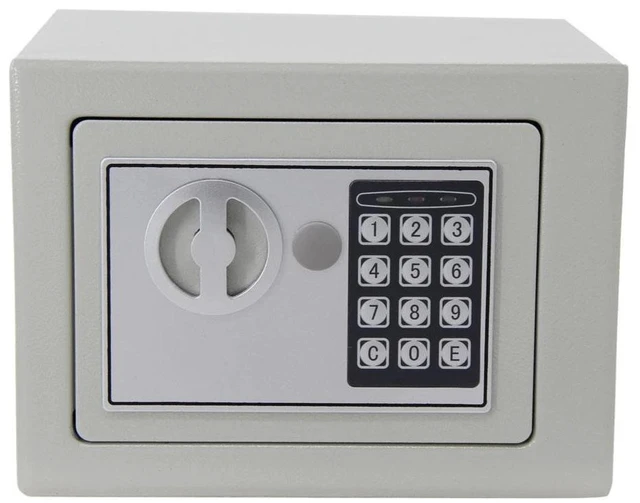 Alt view image 3 of 6 - 9" Electronic Safe Security Box Gun Money Home Hotel Office Wall Cabinet White