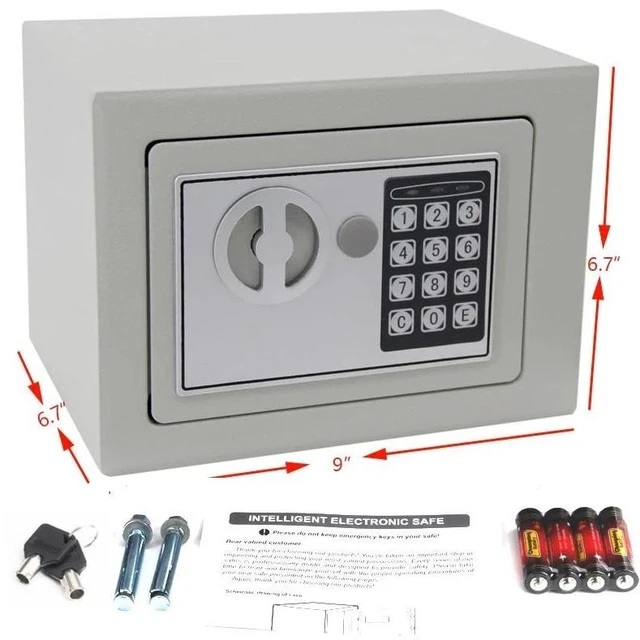 Alt view image 6 of 6 - 9" Electronic Safe Security Box Gun Money Home Hotel Office Wall Cabinet White