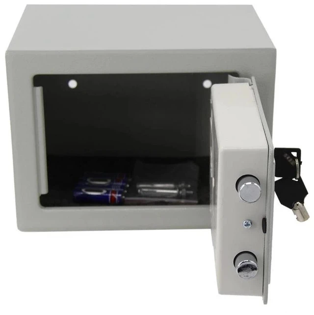 Alt view image 4 of 6 - 9" Electronic Safe Security Box Gun Money Home Hotel Office Wall Cabinet White