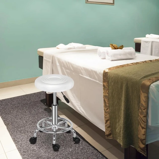 Alt view image 2 of 7 - Adjustable Salon Stool Rolling Massage Chair Tattoo Facial Spa Furniture w/Wheel